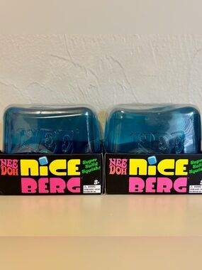 Nee Doh Nice Berg Super Solid Squish - Teal Blue (Set of 2)
